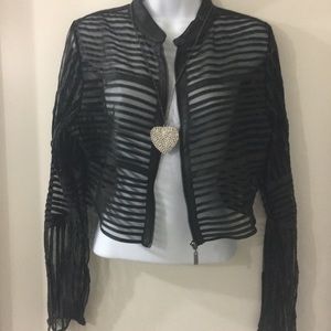 Short black see-through jacket
